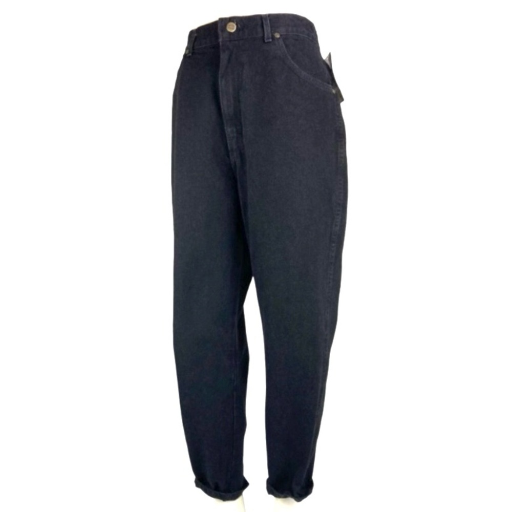 Chic Vintage Deadstock High Waist Tapered Black Petite Jeans 33 Waist